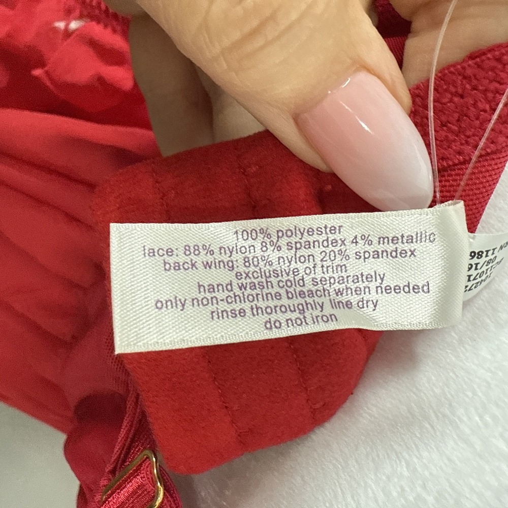 Cacique Lingerie Set 42DDD Red Sexy Baby Doll Nightie Gown G String‎ Plus NEW - Picture 13 of 13